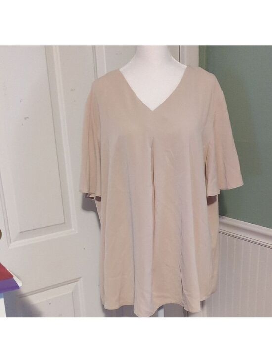 anyally Tops - Anyally Nude Short Sleeve Top Blouse 2XL